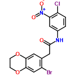 InChI=1/C16H12BrClN2O5/c17-11-8-15-14(24-3-4-25-15)5-9(11)6-16(21)19-10-1-2-12(18)13(7-10)20(22)23/h1-2,5,7-8H,3-4,6H2,(H,19,21)