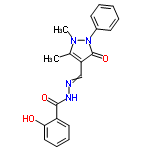 InChI=1/C19H18N4O3/c1-13-16(12-20-21-18(25)15-10-6-7-11-17(15)24)19(26)23(22(13)2)14-8-4-3-5-9-14/h3-12,24H,1-2H3,(H,21,25)