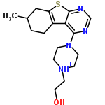 InChI=1/C17H24N4OS/c1-12-2-3-13-14(10-12)23-17-15(13)16(18-11-19-17)21-6-4-20(5-7-21)8-9-22/h11-12,22H,2-10H2,1H3/p+1