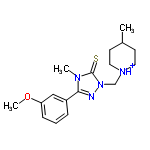 InChI=1/C17H24N4OS/c1-13-7-9-20(10-8-13)12-21-17(23)19(2)16(18-21)14-5-4-6-15(11-14)22-3/h4-6,11,13H,7-10,12H2,1-3H3/p+1