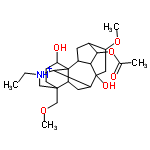 InChI=1/C25H39NO6/c1-5-26-11-23(12-30-3)7-6-19(28)25-15-8-14-17(31-4)10-24(29,16(22(25)26)9-18(23)25)20(15)21(14)32-13(2)27/h14-22,28-29H,5-12H2,1-4H3/p+1