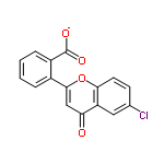 InChI=1/C16H9ClO4/c17-9-5-6-14-12(7-9)13(18)8-15(21-14)10-3-1-2-4-11(10)16(19)20/h1-8H,(H,19,20)/p-1