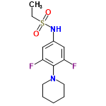 InChI=1/C13H18F2N2O2S/c1-2-20(18,19)16-10-8-11(14)13(12(15)9-10)17-6-4-3-5-7-17/h8-9,16H,2-7H2,1H3