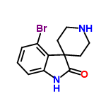 InChI=1/C12H13BrN2O/c13-8-2-1-3-9-10(8)12(11(16)15-9)4-6-14-7-5-12/h1-3,14H,4-7H2,(H,15,16)