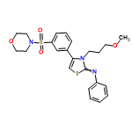 InChI=1/C23H27N3O4S2/c1-29-14-6-11-26-22(18-31-23(26)24-20-8-3-2-4-9-20)19-7-5-10-21(17-19)32(27,28)25-12-15-30-16-13-25/h2-5,7-10,17-18H,6,11-16H2,1H3