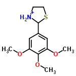 InChI=1/C12H17NO3S/c1-14-9-6-8(12-13-4-5-17-12)7-10(15-2)11(9)16-3/h6-7,12-13H,4-5H2,1-3H3/p+1