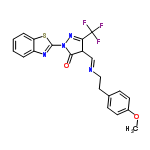 InChI=1/C21H17F3N4O2S/c1-30-14-8-6-13(7-9-14)10-11-25-12-15-18(21(22,23)24)27-28(19(15)29)20-26-16-4-2-3-5-17(16)31-20/h2-9,12,15H,10-11H2,1H3/b25-12+