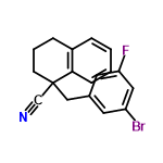InChI=1/C18H15BrFN/c19-15-8-13(9-16(20)10-15)11-18(12-21)7-3-5-14-4-1-2-6-17(14)18/h1-2,4,6,8-10H,3,5,7,11H2