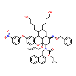 InChI=1/C54H59N3O10/c1-3-30-64-54-50(56(53(60)63-4-2)35-40-21-14-20-38-18-8-9-24-44(38)40)34-48(55-65-36-37-16-6-5-7-17-37)46-31-39(19-10-12-28-58)45(25-11-13-29-59)51(52(46)54)47-33-43(26-27-49(47)67-54)66-42-23-15-22-41(32-42)57(61)62/h3,5-9,14-18,20-24,26-27,31-33,39,45,50-52,58-59H,1,4,10-13,19,25,28-30,34-36H2,2H3