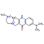 InChI=1/C18H26N4O/c1-13-16(12-22-9-7-21(4)8-10-22)18(23)15-11-14(20(2)3)5-6-17(15)19-13/h5-6,11H,7-10,12H2,1-4H3,(H,19,23)/p+2