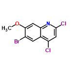 InChI=1/C10H6BrCl2NO/c1-15-9-4-8-5(2-6(9)11)7(12)3-10(13)14-8/h2-4H,1H3