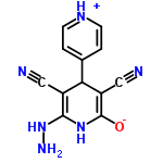 InChI=1/C12H10N6O/c13-5-8-10(7-1-3-16-4-2-7)9(6-14)12(19)17-11(8)18-15/h1-4,10,17-19H,15H2