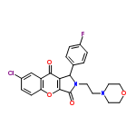 InChI=1/C23H20ClFN2O4/c24-15-3-6-18-17(13-15)21(28)19-20(14-1-4-16(25)5-2-14)27(23(29)22(19)31-18)8-7-26-9-11-30-12-10-26/h1-6,13,20H,7-12H2