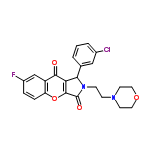 InChI=1/C23H20ClFN2O4/c24-15-3-1-2-14(12-15)20-19-21(28)17-13-16(25)4-5-18(17)31-22(19)23(29)27(20)7-6-26-8-10-30-11-9-26/h1-5,12-13,20H,6-11H2