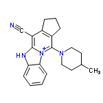 InChI=1/C21H22N4/c1-14-9-11-24(12-10-14)21-16-6-4-5-15(16)17(13-22)20-23-18-7-2-3-8-19(18)25(20)21/h2-3,7-8,14H,4-6,9-12H2,1H3/p+1