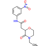 InChI=1/C14H17N3O5/c1-2-16-6-7-22-12(14(16)19)9-13(18)15-10-4-3-5-11(8-10)17(20)21/h3-5,8,12H,2,6-7,9H2,1H3,(H,15,18)