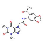 InChI=1/C18H17N5O6/c1-9(24)10-4-12-13(29-8-28-12)5-11(10)20-14(25)6-23-7-19-16-15(23)17(26)22(3)18(27)21(16)2/h4-5,7H,6,8H2,1-3H3,(H,20,25)