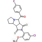 InChI=1/C23H20ClFN2O4/c1-31-17-9-6-13(24)11-16(17)27-22(29)18-15-3-2-10-26(15)20(19(18)23(27)30)21(28)12-4-7-14(25)8-5-12/h4-9,11,15,18-20H,2-3,10H2,1H3