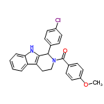 InChI=1/C25H21ClN2O2/c1-30-19-12-8-17(9-13-19)25(29)28-15-14-21-20-4-2-3-5-22(20)27-23(21)24(28)16-6-10-18(26)11-7-16/h2-13,24,27H,14-15H2,1H3