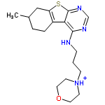 InChI=1/C18H26N4OS/c1-13-3-4-14-15(11-13)24-18-16(14)17(20-12-21-18)19-5-2-6-22-7-9-23-10-8-22/h12-13H,2-11H2,1H3,(H,19,20,21)/p+1