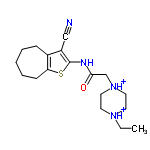 InChI=1/C18H26N4OS/c1-2-21-8-10-22(11-9-21)13-17(23)20-18-15(12-19)14-6-4-3-5-7-16(14)24-18/h2-11,13H2,1H3,(H,20,23)/p+2