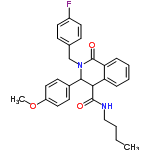 InChI=1/C28H29FN2O3/c1-3-4-17-30-27(32)25-23-7-5-6-8-24(23)28(33)31(18-19-9-13-21(29)14-10-19)26(25)20-11-15-22(34-2)16-12-20/h5-16,25-26H,3-4,17-18H2,1-2H3,(H,30,32)