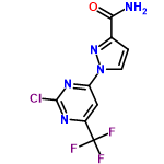 InChI=1/C9H5ClF3N5O/c10-8-15-5(9(11,12)13)3-6(16-8)18-2-1-4(17-18)7(14)19/h1-3H,(H2,14,19)