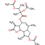 InChI=1/C26H32O10/c1-11-9-20(34-25(31)26(8,36-17(7)29)14(4)32-15(5)27)22-13(3)24(30)35-23(22)21-12(2)19(10-18(11)21)33-16(6)28/h9,14,18-23H,2-3,10H2,1,4-8H3