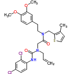 InChI=1/C28H31Cl2N3O4S/c1-5-12-33(28(35)31-23-8-7-21(29)16-22(23)30)18-27(34)32(17-26-19(2)11-14-38-26)13-10-20-6-9-24(36-3)25(15-20)37-4/h5-9,11,14-16H,1,10,12-13,17-18H2,2-4H3,(H,31,35)