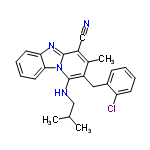 InChI=1/C24H23ClN4/c1-15(2)14-27-23-18(12-17-8-4-5-9-20(17)25)16(3)19(13-26)24-28-21-10-6-7-11-22(21)29(23)24/h4-11,15,27H,12,14H2,1-3H3