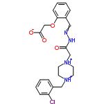 InChI=1/C22H25ClN4O4/c23-19-7-3-1-6-18(19)14-26-9-11-27(12-10-26)15-21(28)25-24-13-17-5-2-4-8-20(17)31-16-22(29)30/h1-8,13H,9-12,14-16H2,(H,25,28)(H,29,30)/p+1