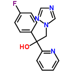 InChI=1/C15H13FN4O/c16-13-6-4-12(5-7-13)15(21,9-20-11-17-10-19-20)14-3-1-2-8-18-14/h1-8,10-11,21H,9H2