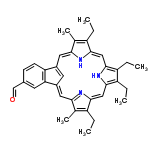 InChI=1/C36H37N3O/c1-7-25-20(5)31-15-23-14-24(30-13-22(19-40)11-12-29(23)30)16-32-21(6)26(8-2)34(38-32)18-36-28(10-4)27(9-3)35(39-36)17-33(25)37-31/h11-19,37,39H,7-10H2,1-6H3/b23-15+,24-16+,31-15-,32-16-,33-17-,34-18-,35-17-,36-18-