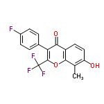 InChI=1/C17H10F4O3/c1-8-12(22)7-6-11-14(23)13(9-2-4-10(18)5-3-9)16(17(19,20)21)24-15(8)11/h2-7,22H,1H3