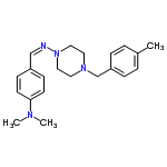 InChI=1/C21H28N4/c1-18-4-6-20(7-5-18)17-24-12-14-25(15-13-24)22-16-19-8-10-21(11-9-19)23(2)3/h4-11,16H,12-15,17H2,1-3H3/b22-16-