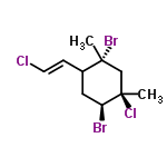 InChI=1/C10H14Br2Cl2/c1-9(12)6-10(2,14)8(11)5-7(9)3-4-13/h3-4,7-8H,5-6H2,1-2H3/b4-3+/t7?,8-,9+,10+/m0/s1