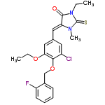 InChI=1/C22H22ClFN2O3S/c1-4-26-21(27)18(25(3)22(26)30)11-14-10-16(23)20(19(12-14)28-5-2)29-13-15-8-6-7-9-17(15)24/h6-12H,4-5,13H2,1-3H3/b18-11-