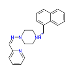 InChI=1/C21H22N4/c1-2-10-21-18(6-1)7-5-8-19(21)17-24-12-14-25(15-13-24)23-16-20-9-3-4-11-22-20/h1-11,16H,12-15,17H2/p+1/b23-16-