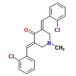 InChI=1/C20H17Cl2NO/c1-23-12-16(10-14-6-2-4-8-18(14)21)20(24)17(13-23)11-15-7-3-5-9-19(15)22/h2-11H,12-13H2,1H3/b16-10+,17-11+