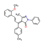 InChI=1/C27H24N2O2/c1-19-13-15-21(16-14-19)24(18-17-22-9-7-8-12-25(22)31-3)26-20(2)28-29(27(26)30)23-10-5-4-6-11-23/h4-18H,1-3H3/b18-17+,26-24-