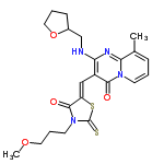 InChI=1/C22H26N4O4S2/c1-14-6-3-8-25-19(14)24-18(23-13-15-7-4-11-30-15)16(20(25)27)12-17-21(28)26(22(31)32-17)9-5-10-29-2/h3,6,8,12,15,23H,4-5,7,9-11,13H2,1-2H3/b17-12-