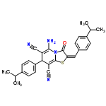 InChI=1/C28H26N4OS/c1-16(2)19-7-5-18(6-8-19)13-24-27(33)32-26(31)22(14-29)25(23(15-30)28(32)34-24)21-11-9-20(10-12-21)17(3)4/h5-13,16-17,25H,31H2,1-4H3/b24-13+