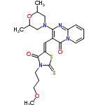 InChI=1/C22H26N4O4S2/c1-14-12-24(13-15(2)30-14)19-16(20(27)25-8-5-4-7-18(25)23-19)11-17-21(28)26(22(31)32-17)9-6-10-29-3/h4-5,7-8,11,14-15H,6,9-10,12-13H2,1-3H3/b17-11-