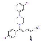 InChI=1/C22H18Cl2N4/c23-19-7-5-18(6-8-19)22(9-4-17(15-25)16-26)28-12-10-27(11-13-28)21-3-1-2-20(24)14-21/h1-9,14H,10-13H2/b22-9-