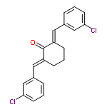 InChI=1/C20H16Cl2O/c21-18-8-1-4-14(12-18)10-16-6-3-7-17(20(16)23)11-15-5-2-9-19(22)13-15/h1-2,4-5,8-13H,3,6-7H2/b16-10+,17-11+