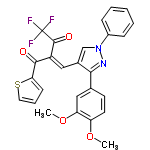 InChI=1/C26H19F3N2O4S/c1-34-20-11-10-16(14-21(20)35-2)23-17(15-31(30-23)18-7-4-3-5-8-18)13-19(25(33)26(27,28)29)24(32)22-9-6-12-36-22/h3-15H,1-2H3/b19-13-