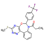 InChI=1/C21H17F3N4O2S/c1-3-16(29)28-15-7-5-4-6-14(15)17-18(25-20(31-2)27-26-17)30-19(28)12-8-10-13(11-9-12)21(22,23)24/h4-11,19H,3H2,1-2H3