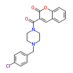 InChI=1/C21H19ClN2O3/c22-17-7-5-15(6-8-17)14-23-9-11-24(12-10-23)20(25)18-13-16-3-1-2-4-19(16)27-21(18)26/h1-8,13H,9-12,14H2