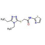 InChI=1/C11H15N5OS2/c1-3-8-14-15-11(16(8)4-2)19-7-9(17)13-10-12-5-6-18-10/h5-6H,3-4,7H2,1-2H3,(H,12,13,17)