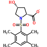 InChI=1/C15H21NO5S/c1-8-5-9(2)11(4)14(10(8)3)22(20,21)16-7-12(17)6-13(16)15(18)19/h5,12-13,17H,6-7H2,1-4H3,(H,18,19)/p-1/t12-,13-/m1/s1